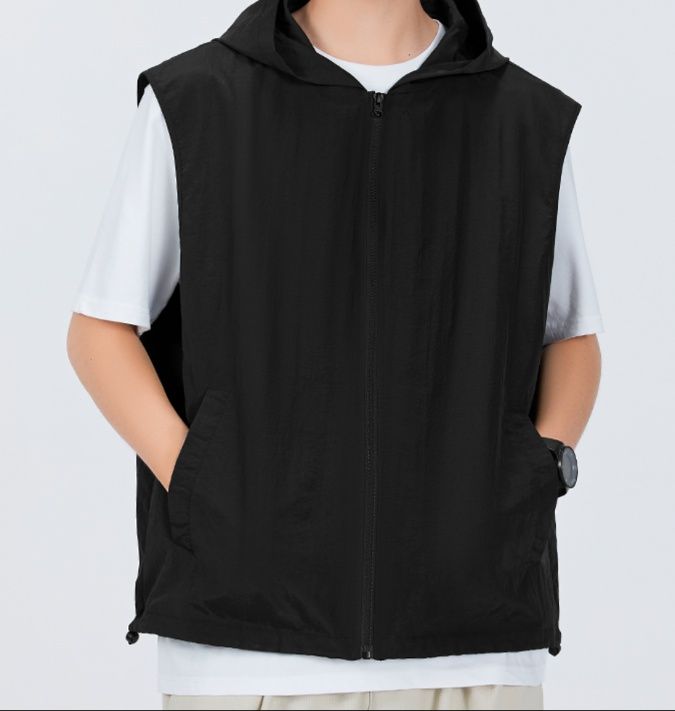 ベスト メンズ ナイロン フード付き軽量ナイロンベスト ナイロン