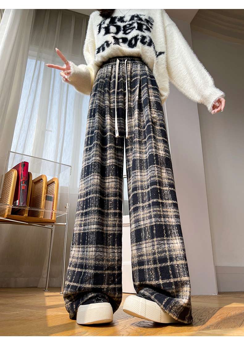 ギンガム チェック ゆったりチェック柄ワイドパンツ パンツ|ギンガム