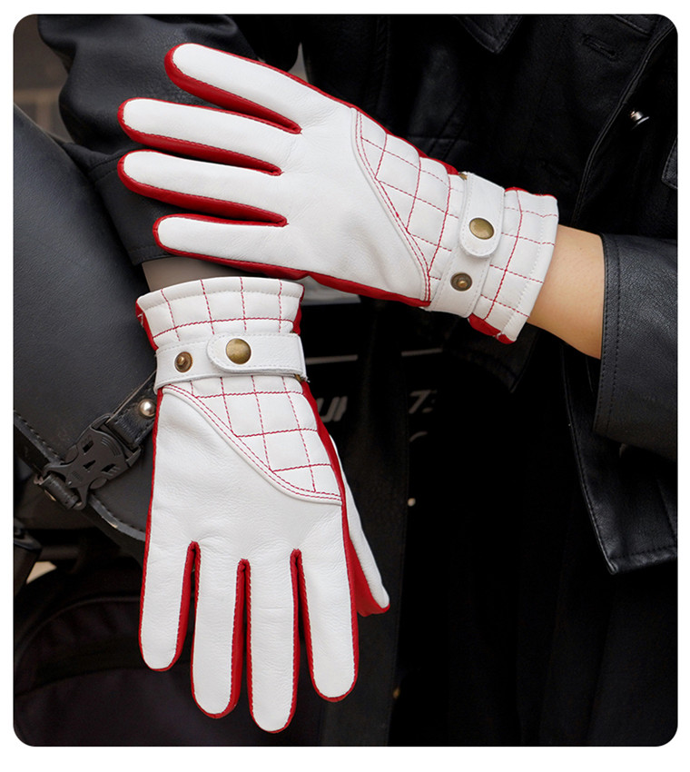 バイク グローブ プロ仕様本革二輪車用手袋キルティング縫製モデル 革