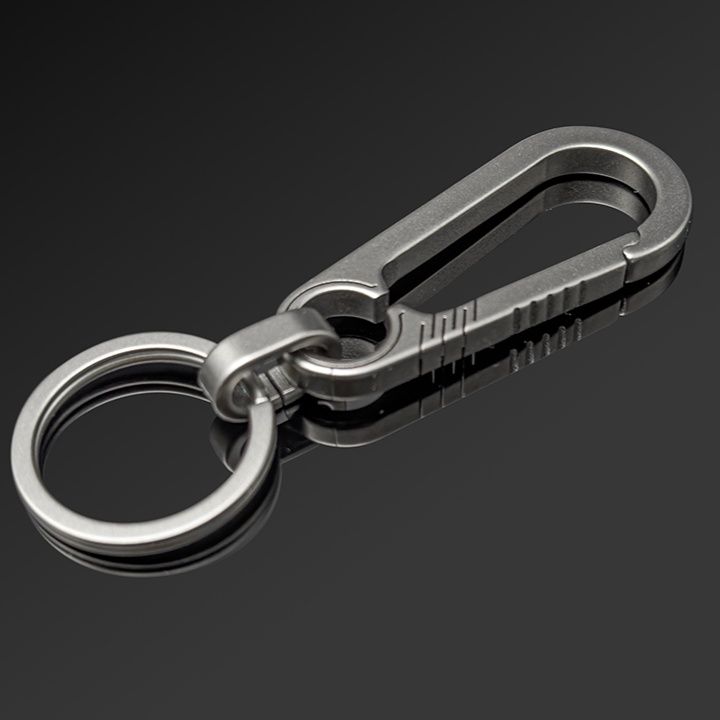キーリング チタン合金フック型シルバーキーホルダー シルバー