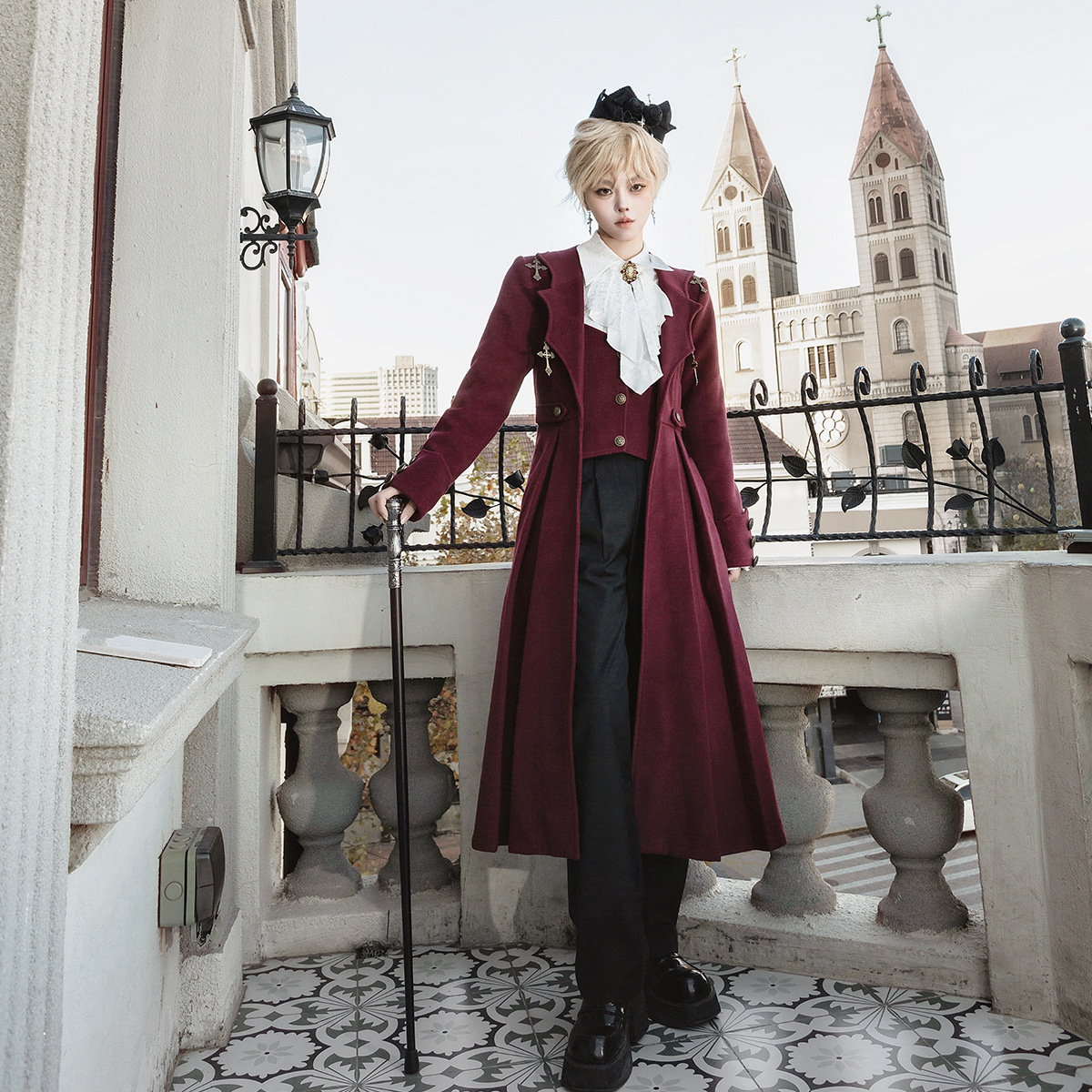 ロリータファッション 【ゴスロリ】修道女風マーメイドカットドレス