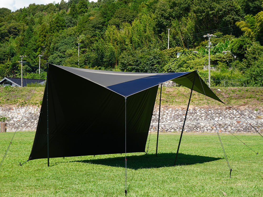 ポリエステル スクエアタープ 4m×4m ブラックコーティング 遮光率90