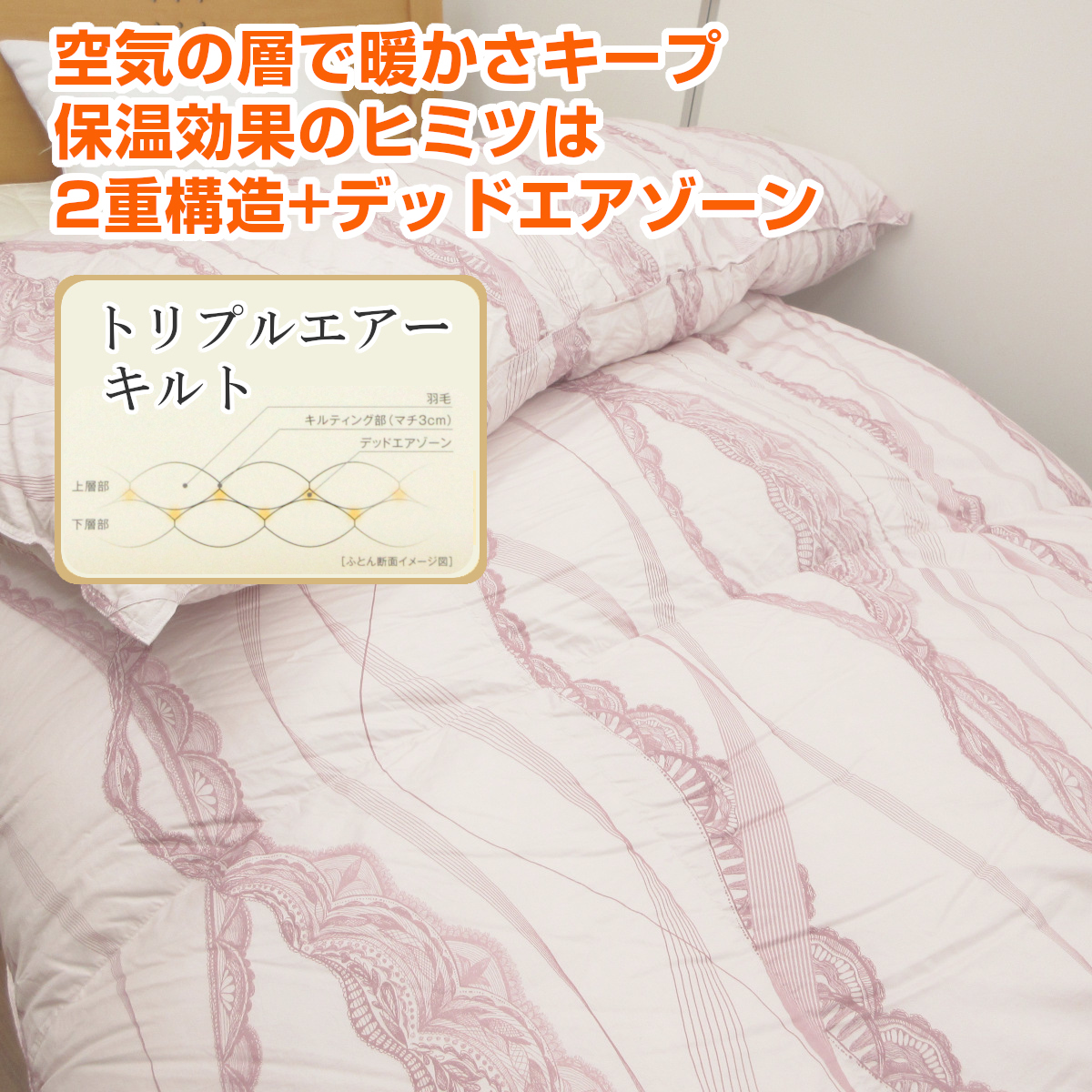 ホワイトマザーグースダウン95% セミダブルサイズ　羽毛掛け布団【美品】 2枚合わせポーランド産マザーグース95%羽毛布団 - 甲州羽毛ふとん公式通販