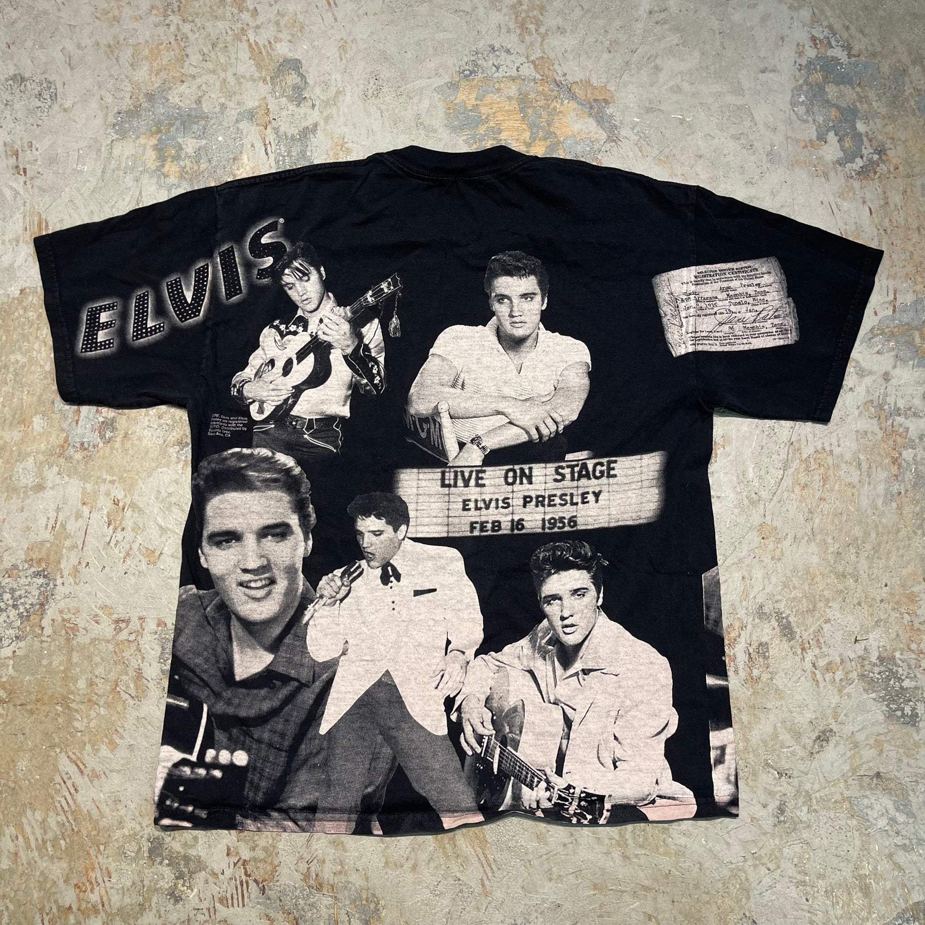 4848 古着 エルビス・プレスリー/LIVE ON STAGR/バンドTシャツ/サイズ