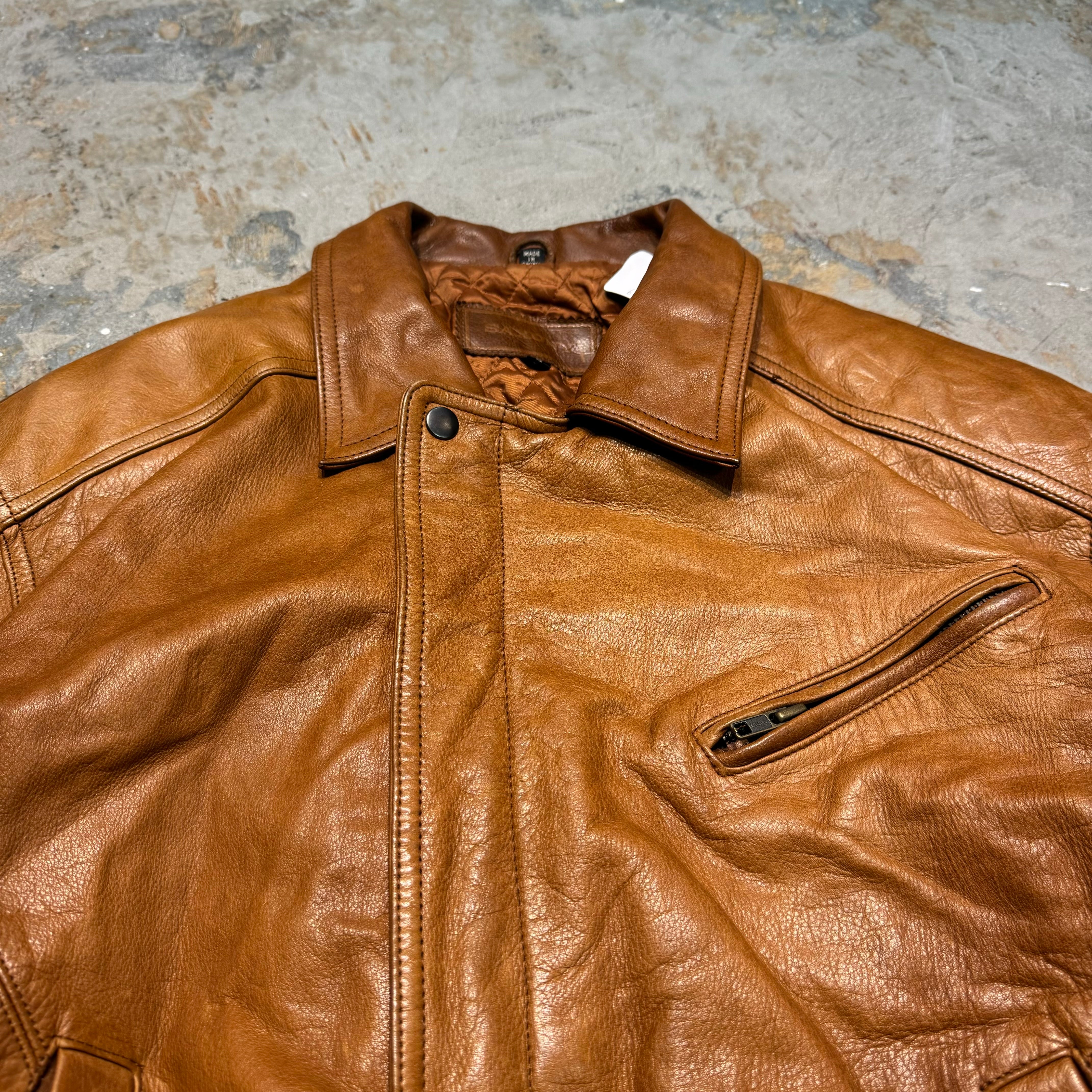 古着 SAXONY/ジップアップレザージャケット/サイズL – MUJIN