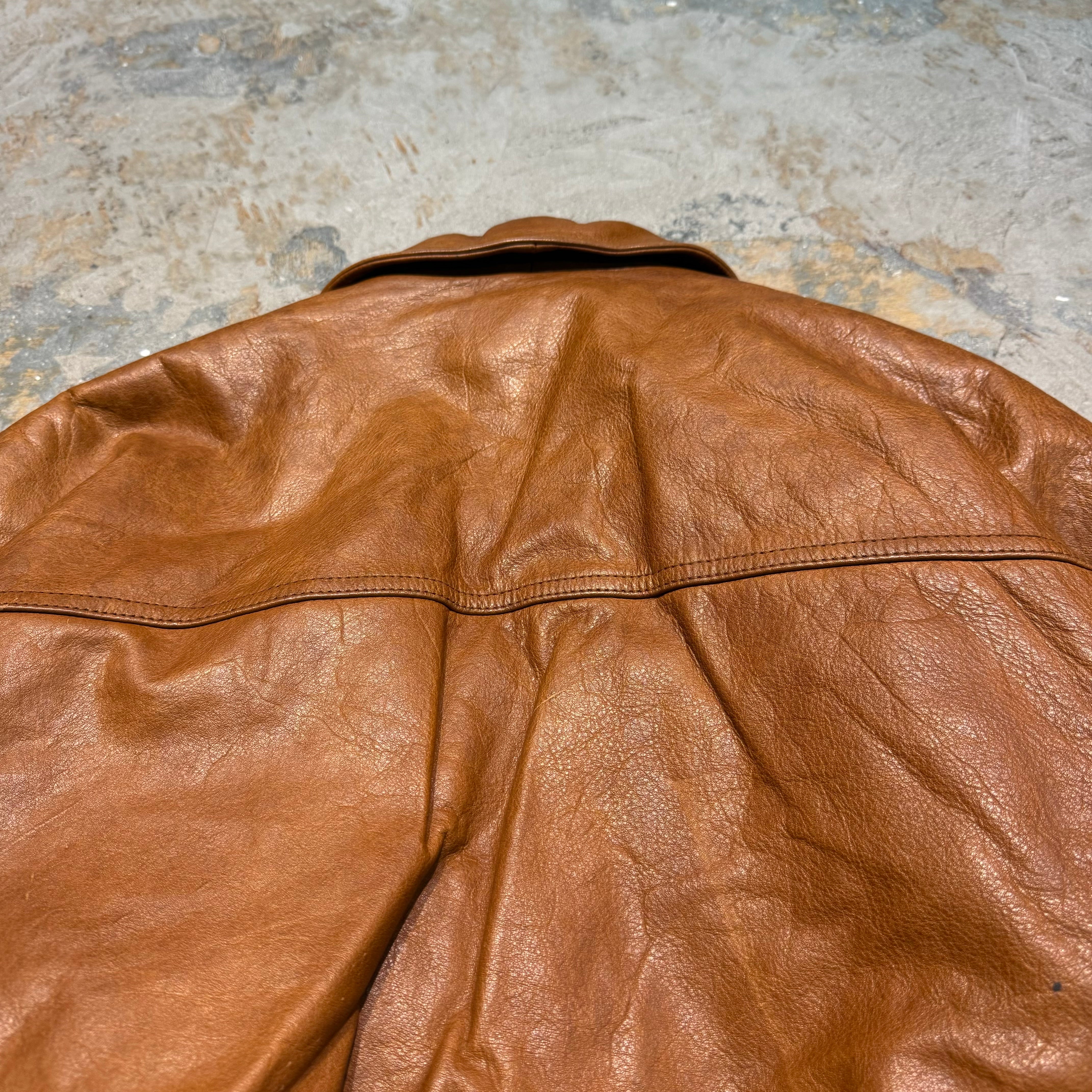 古着 SAXONY/ジップアップレザージャケット/サイズL – MUJIN