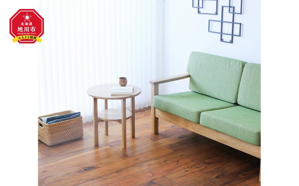 旭川家具 MUKU工房オリジナル MUKU(ムク)サイドテーブル ナラ 【 国産