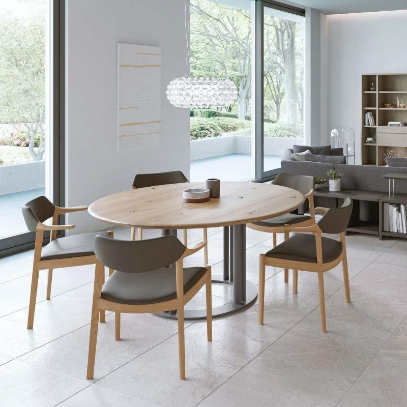 旭川家具 カンディハウス RBテーブル & WING LUX LD サイドチェアー H