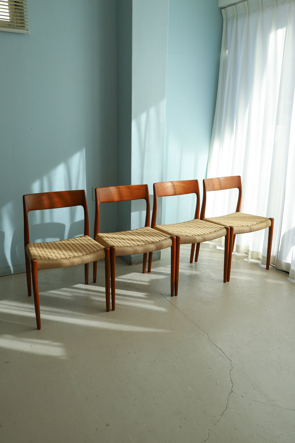 J.L.モラー ダイニングチェア チーク材 ペーパーコード 北欧