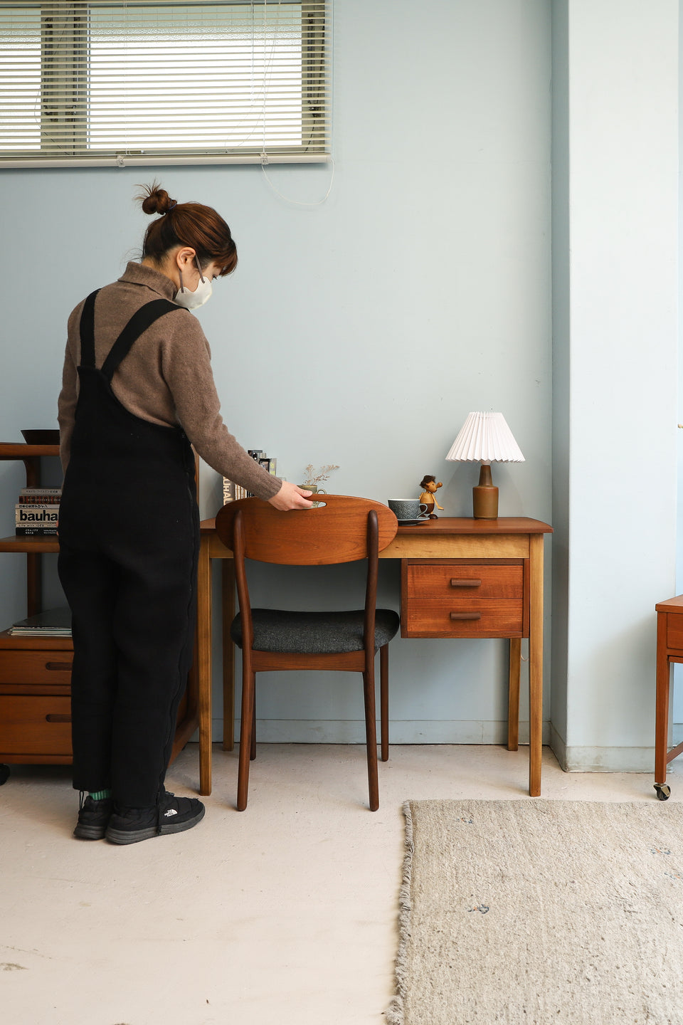 デンマークヴィンテージ デスク 片袖 机 北欧家具/Single Pedestal