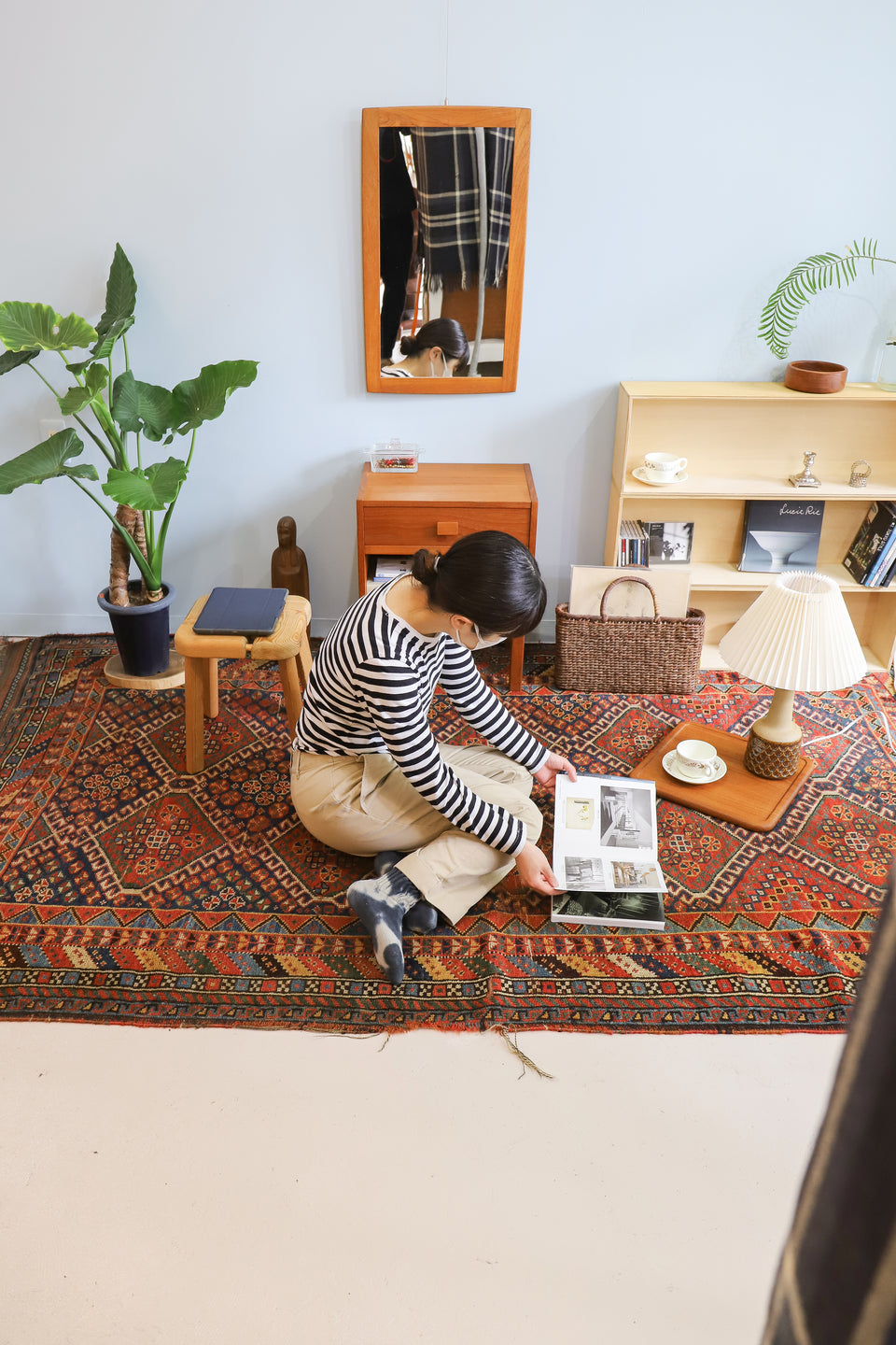 ペルシャ絨毯 ヴィンテージラグ 145×103cm 手織り オールドpersia 楽天