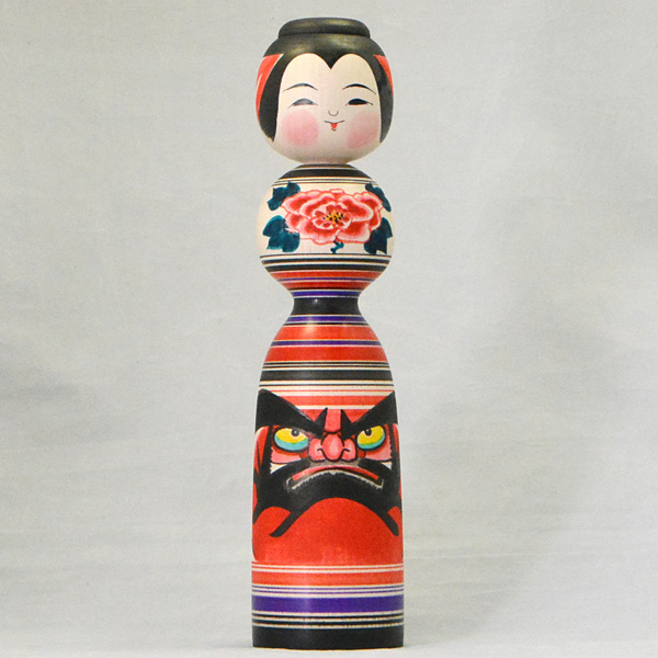 青森県津軽地方のこけし 阿保六知秀工人作 伝統こけし（だるま絵
