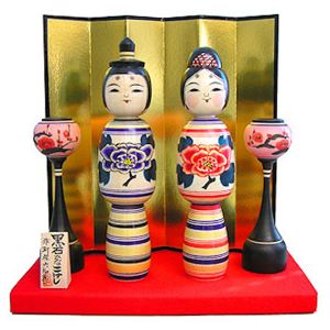 青森県津軽地方のこけし 阿保六知秀工人作 黒石ひなこけし（中）