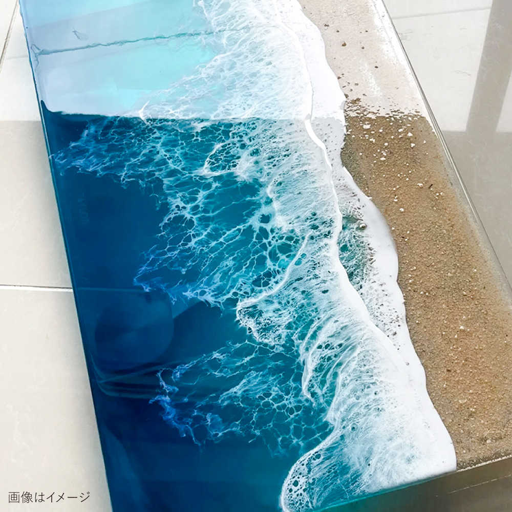 レジンアート 『波のクリアパネル』 海アート 大判アクリルパネル (W54