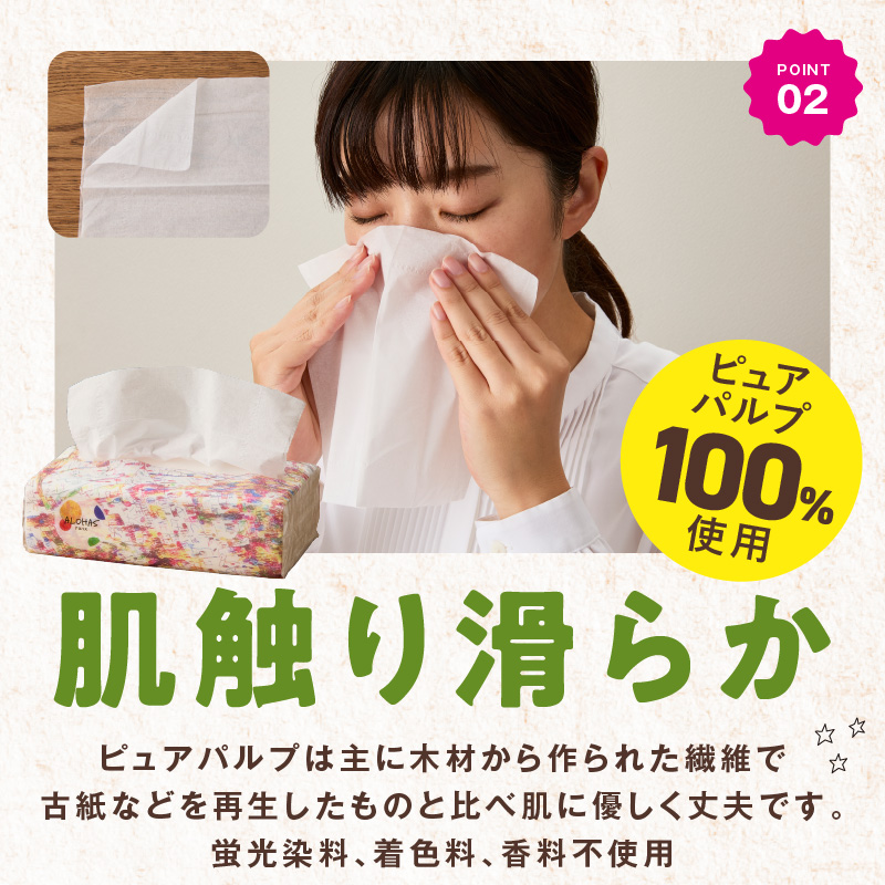 ソフトパックティッシュ 60パック×400枚 200組【ピュアパルプ100％ 高