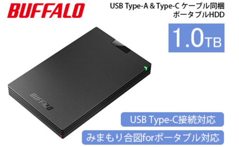 BUFFALO ポータブルHDD 1TB バッファロー ポータブル HDD 外付けHDD 外