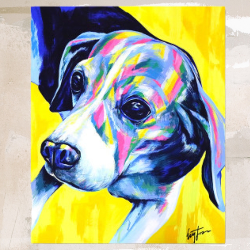 愛犬アート F15号 EIJI TAMURA DOG ART【フルオーダーメイド絵画