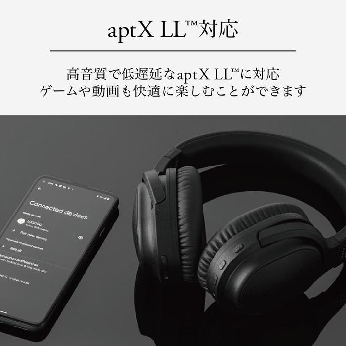 ANCワイヤレスヘッドホン final UX3000 BLACK /ノイズキャンセリング