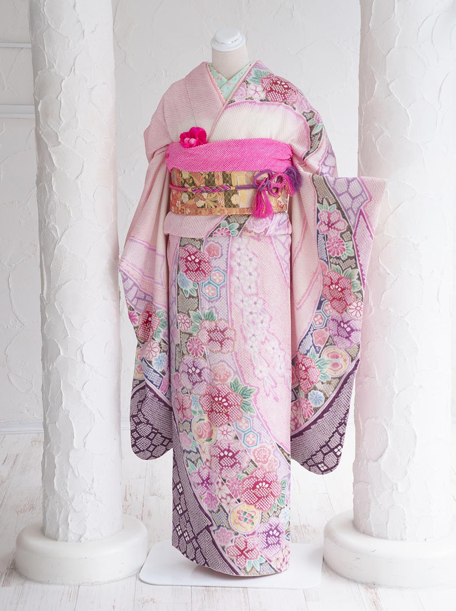 総絞り ピンク ｜ふりたる