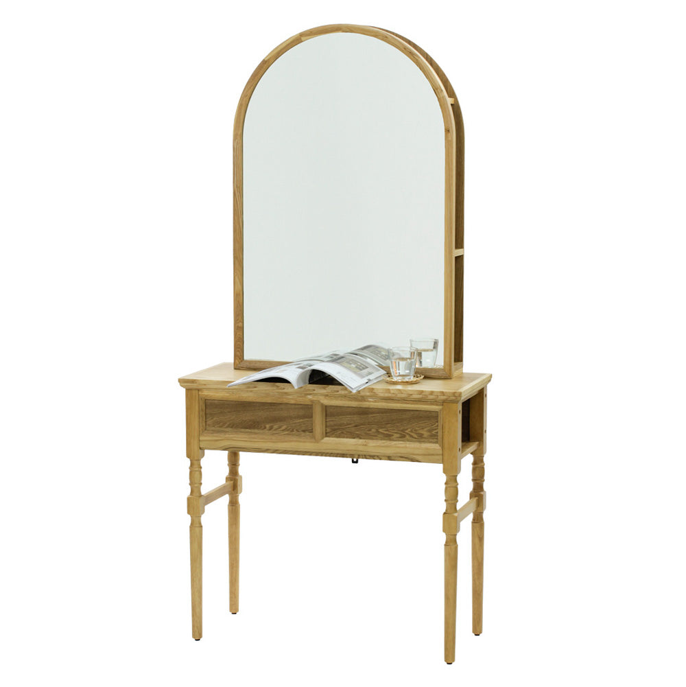 ヘアサロン 美容室 ドレッサー ウッド アンティーク アーチ 両面｜美容