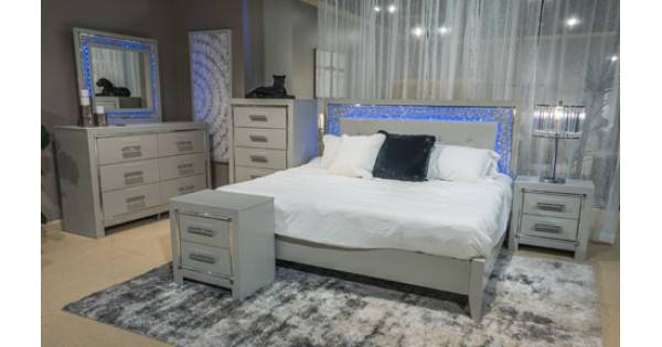 B2114-57-54-31-36-92-46 5PC SETS Zyniden Queen Upholstered Panel Bed