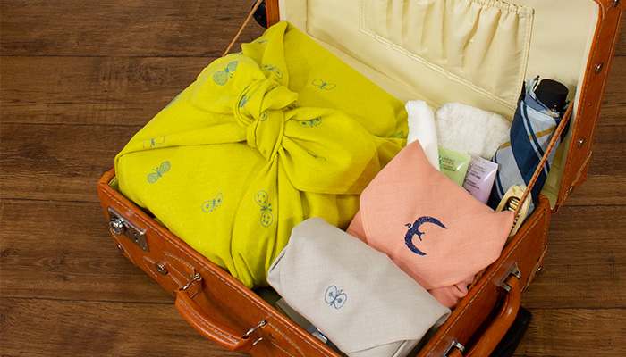 50 ミナ ペルホネン リネン刺繍 go! サーモンピンク | ふろしき むす美