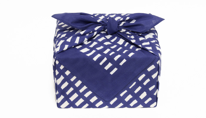 70 ミナ ペルホネン オーガニック sora check ネイビー | ふろしき