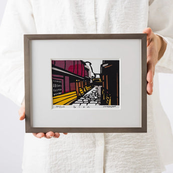 日本製 手摺り木版画 祇園（ぎおん） 竹中健司 作 竹笹堂 京都