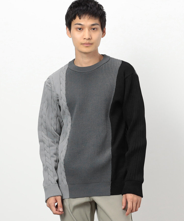 両畦編み デザイン ケーブルニット（47-71KI09-204）｜コムサイズム