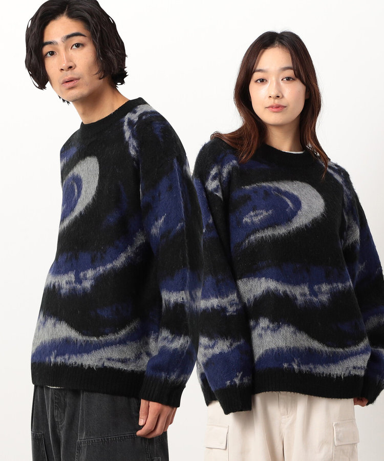 マーブル柄ジャカードプルオーバー（55-41KI34-204）｜パープル