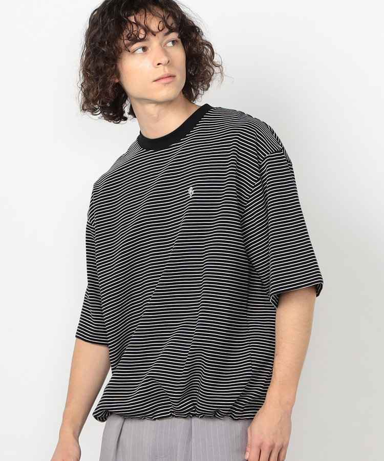 ボーダーTシャツ（55-21CO51-206）｜パープル&イエロー（Purple&Yellow