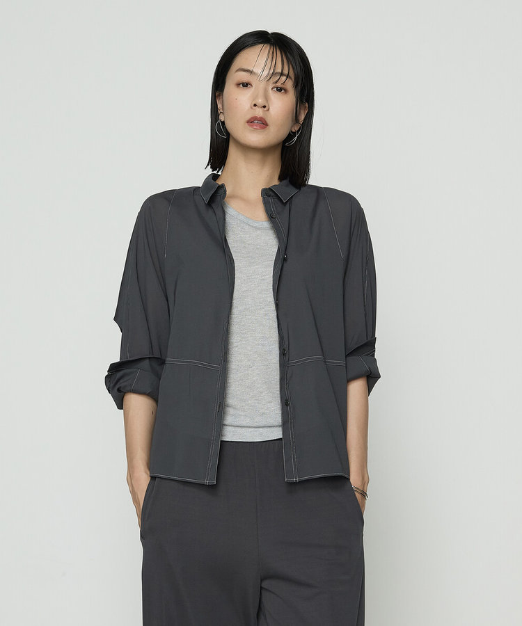 ドライオーガンジー ステッチワークドルマンシャツ（72-20HK04-205