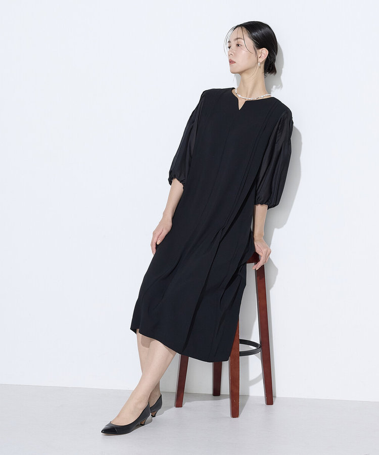バックサテンストレッチ ドレス（01-02OO01-206）｜K.T キヨコ タカセ