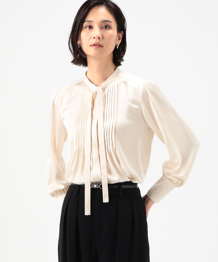 セレモニーピンタック ボウタイブラウス（01-02HG01-204）｜K.T キヨコ