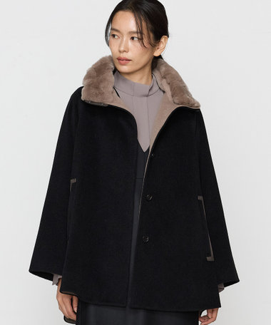 アンゴラウール Aラインショートコート（01-15WI03-204）｜K.T キヨコ