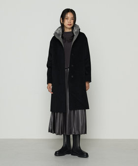 アンゴラウール スタンドフーデッドコート（01-15WM04-205）｜K.T