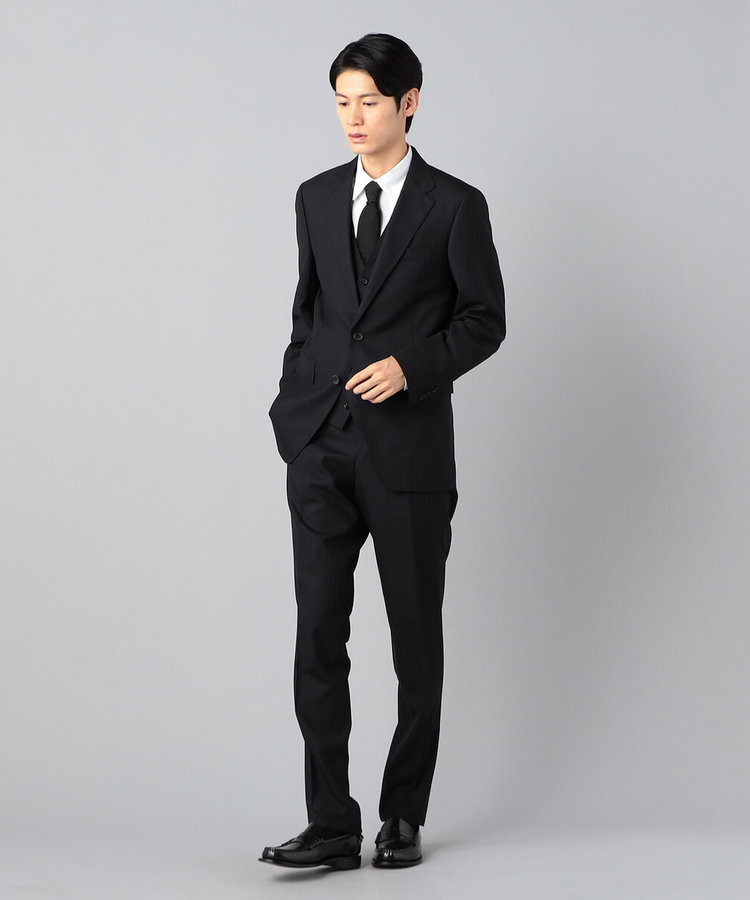 スリーピース対応】ウールシルクストライプMODERNTRADITIONAL スーツ