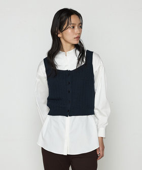 ケーブル編みニット ビスチェ（10-04IK03-205）｜K.T キヨコ タカセ