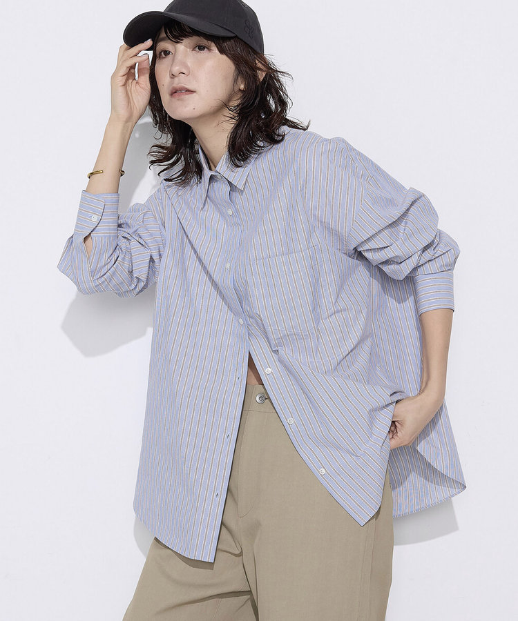 サイズ 〕 オーガニックワッシャーストライプ シャツ（21-62HO02-206
