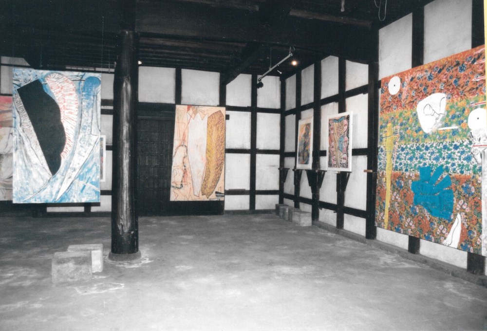 堀越千秋「ニース」1988年 カルトレにアクリル・オイルパステル 額装済