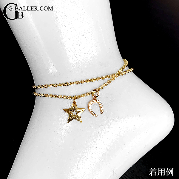k18 アンクレット メンズ ロープチェーン ゴールド G-BALLER ブランド