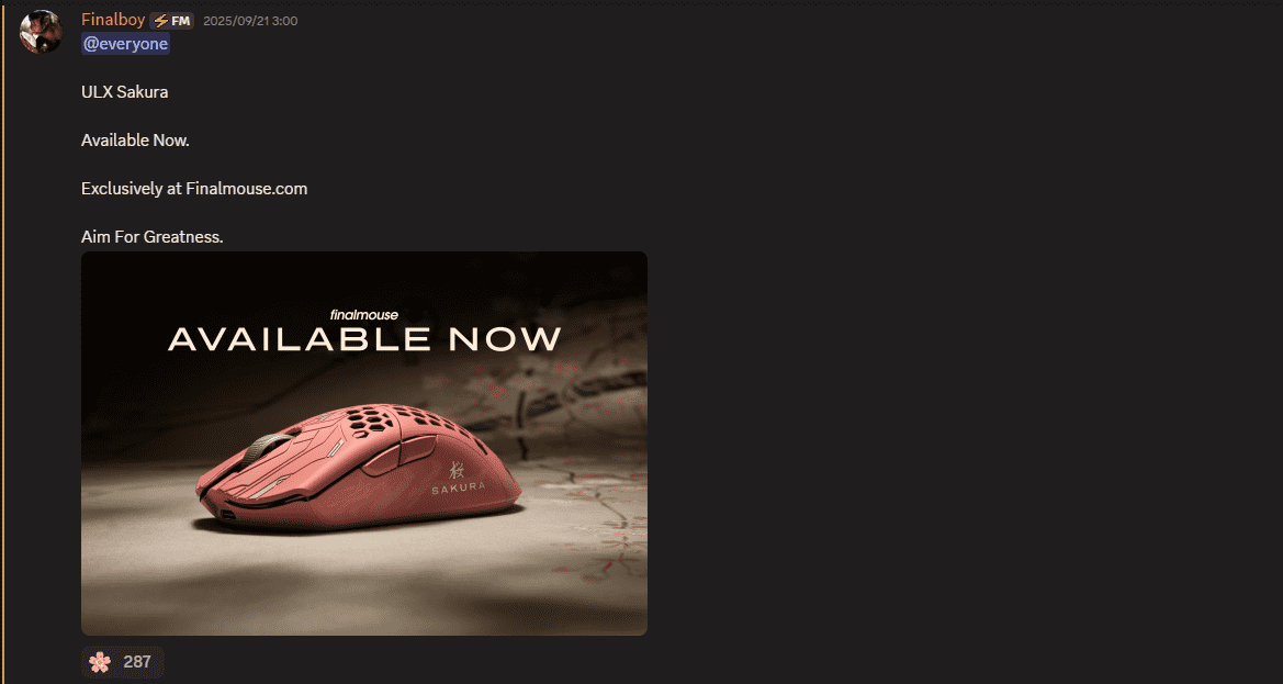 finalmouse ULX SAKURA（桜）が最新作として登場！ | プライムギア