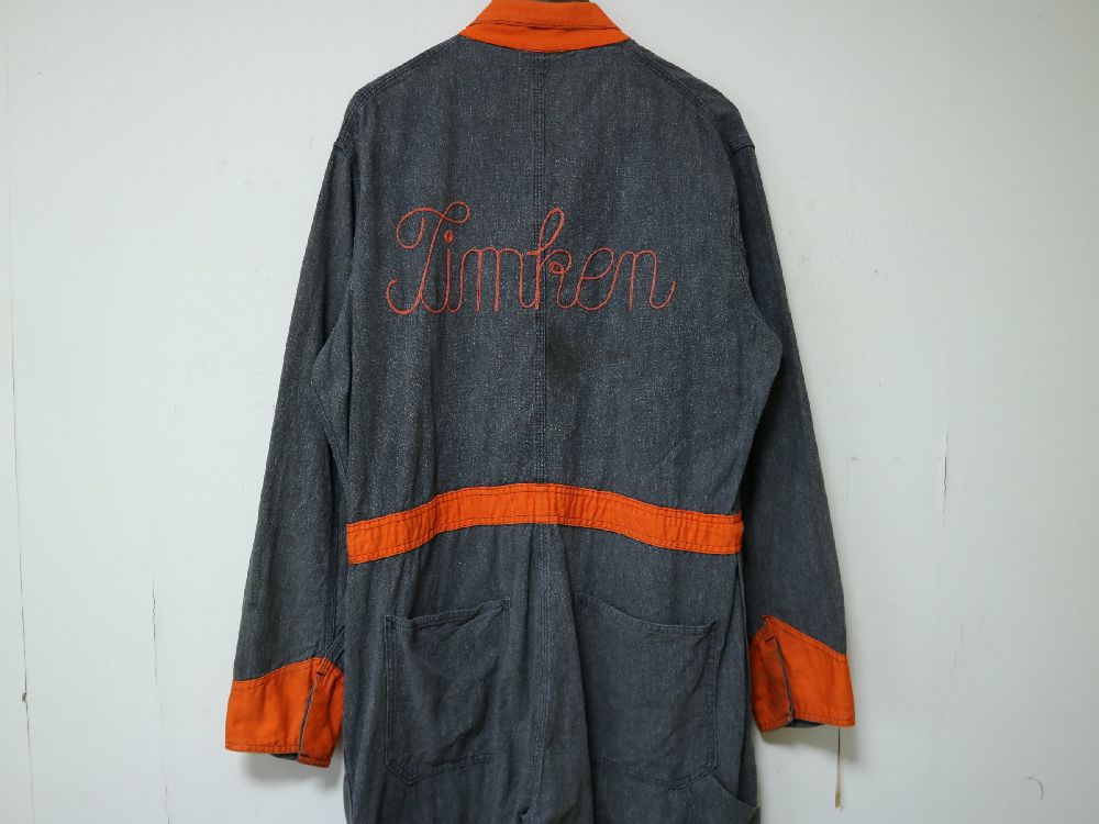 50s TIMKEN チェーンステッチ 刺繍 黒シャン ブラック シャンブレー