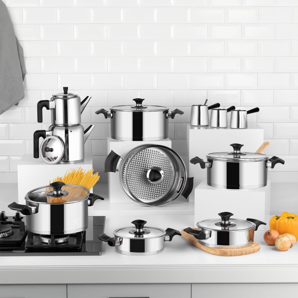 Aryıldız King Siyah Cam İdeal Set 20 Parça | Gallery Crystal