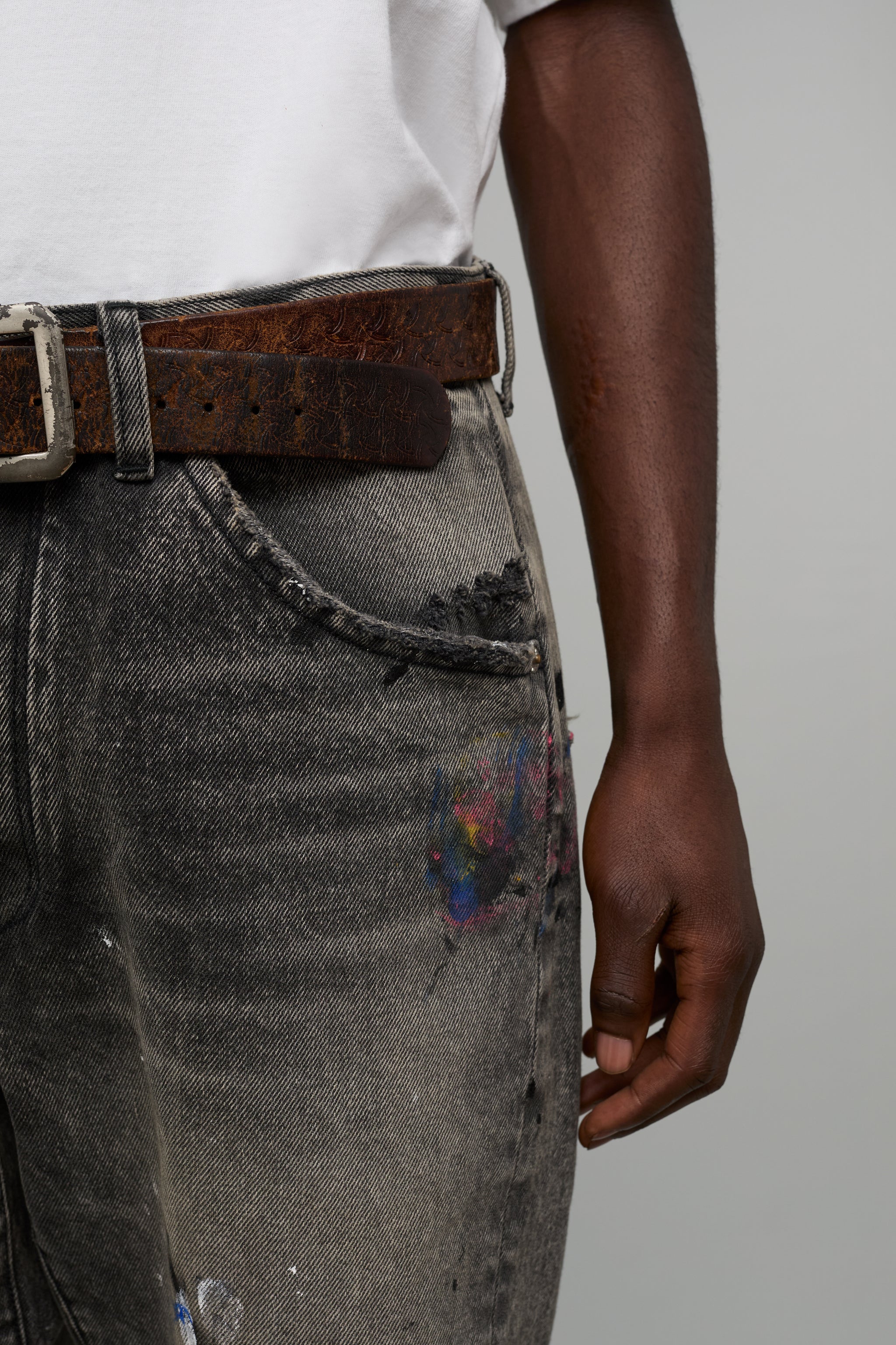 GALLERY DEPT. ZIP DENIM DENIM | BLACK W/ PAINT