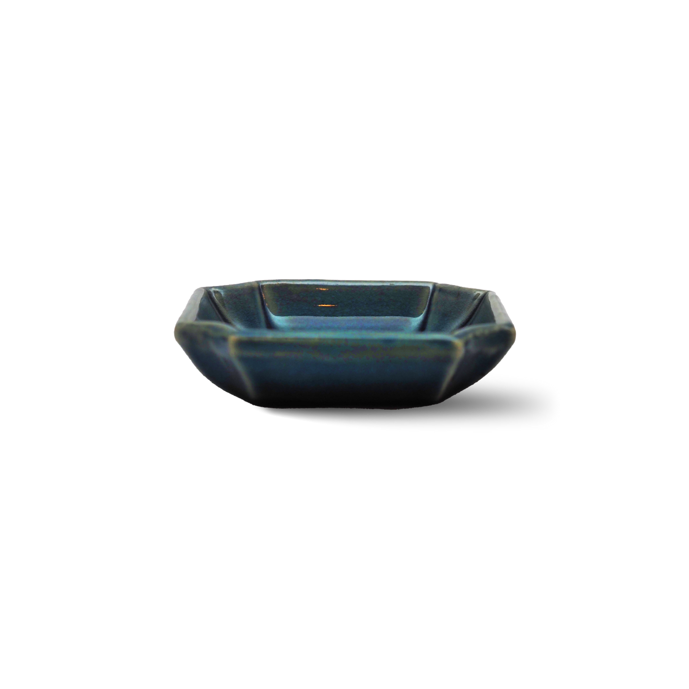 珉平焼四角小皿 (青・花) – Gallery Nisui