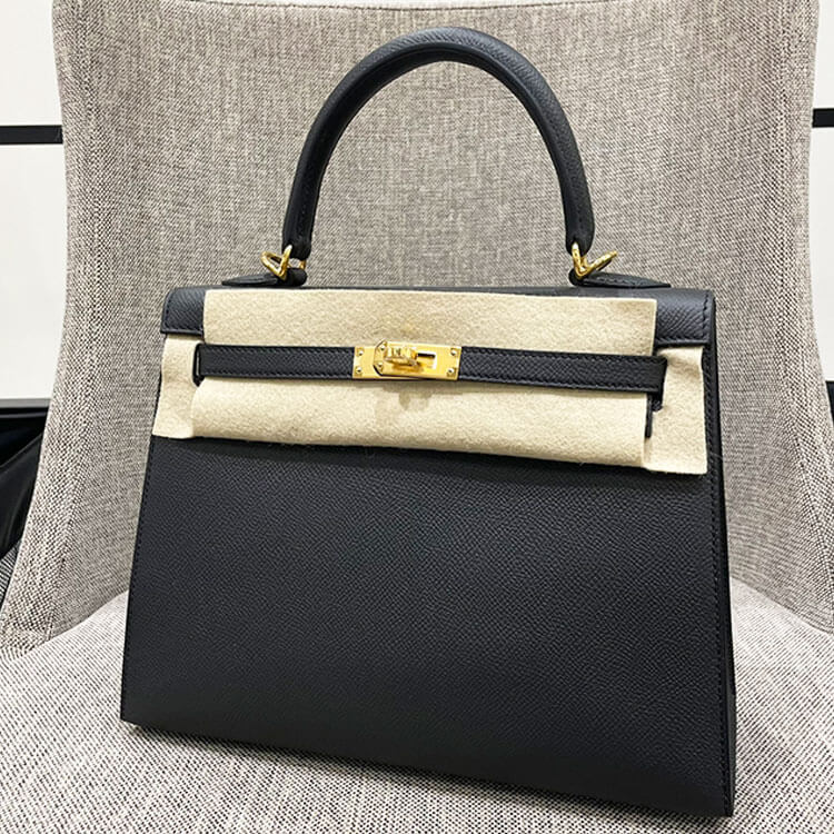 エルメス ケリー25 セリエ(外縫い) ブラック ヴォー・エプソン