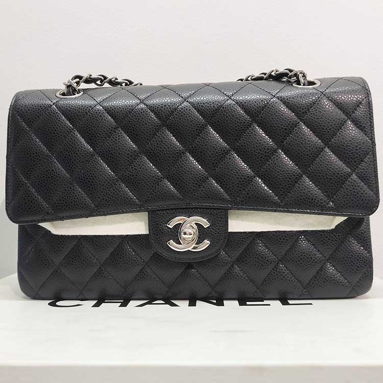 シャネル マトラッセ25 11.12 クラシック ハンドバッグ ブラック