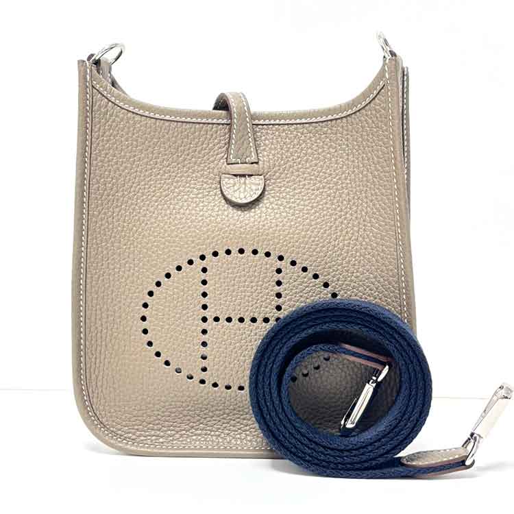 エルメス エブリンTPM ロング エトゥープ/ブルーインディゴ トリヨン