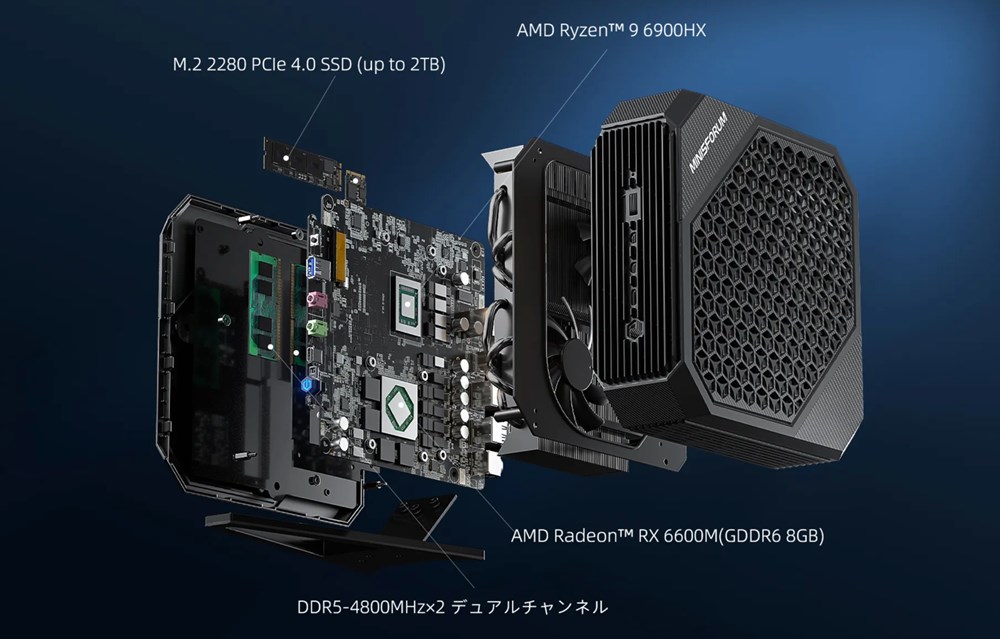 Minisforum「HX99G」発表！Ryzen 9 6900HX搭載のハイスペックミニPC
